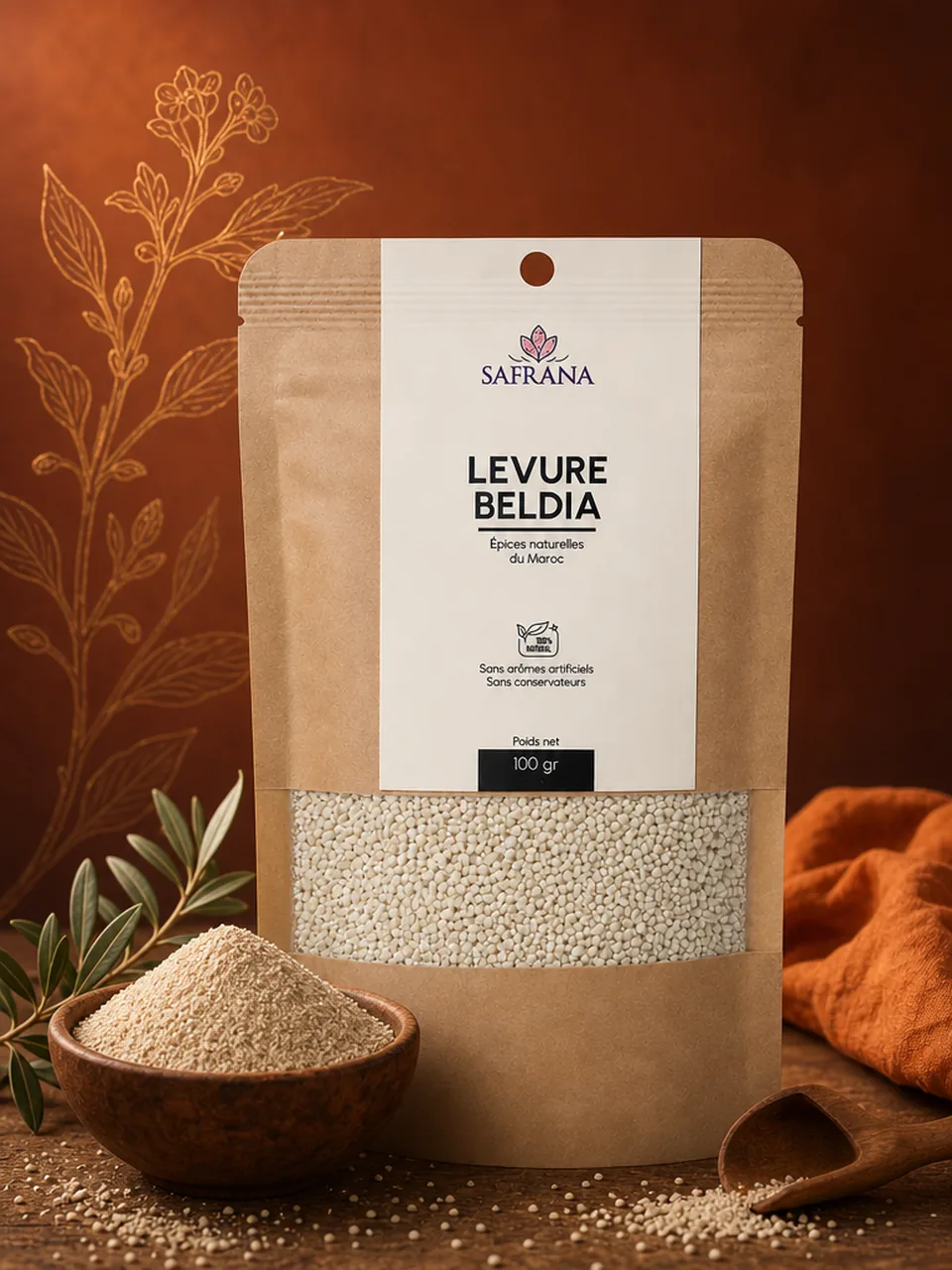 Levure Beldia traditionnelle marocaine de couleur beige clair
